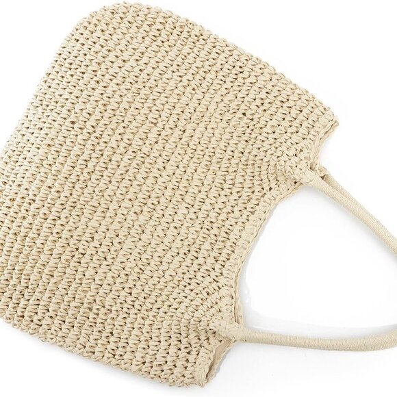 Large Straw Beach Bag for Women Woven Summer Handbag Shoulder Purse - Picture 7 of 7